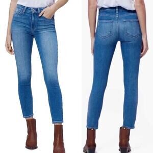 NWOT Paige Blue Medium Wash Hoxton Crop Ultra Skinny Jeans in Renzo Size 26